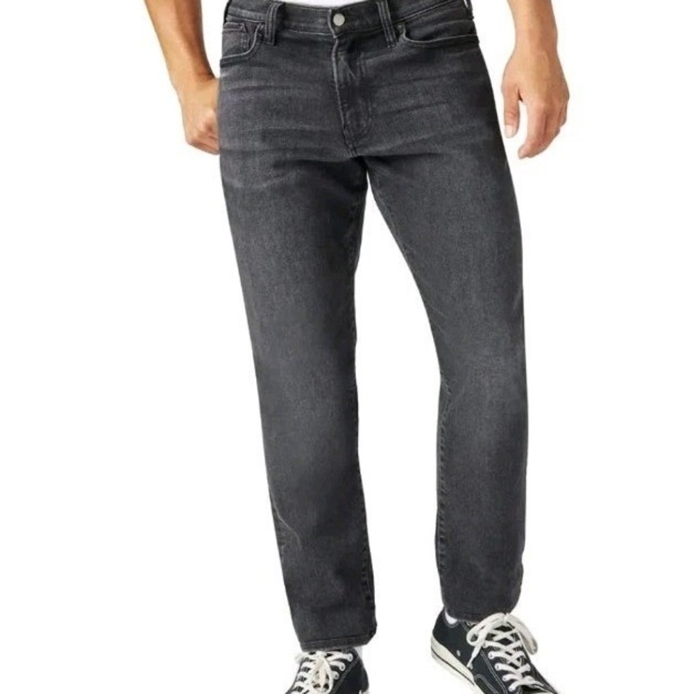 Lucky Brand 412 Athletic Slim Jeans Mens 34x34 Washed Black Denim 7MSC005